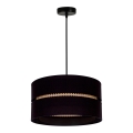 Duolla - Ljuskrona med textilsladd DUO 1xE27/15W/230V diameter 40 cm svart/rotting