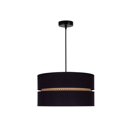 Duolla - Ljuskrona med textilsladd DUO 1xE27/15W/230V diameter 40 cm svart/rotting