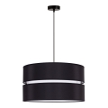 Duolla - Ljuskrona med textilsladd DUO 1xE27/15W/230V diameter 40 cm svart/vit