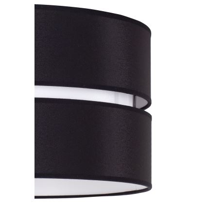 Duolla - Ljuskrona med textilsladd DUO 1xE27/15W/230V diameter 40 cm svart/vit