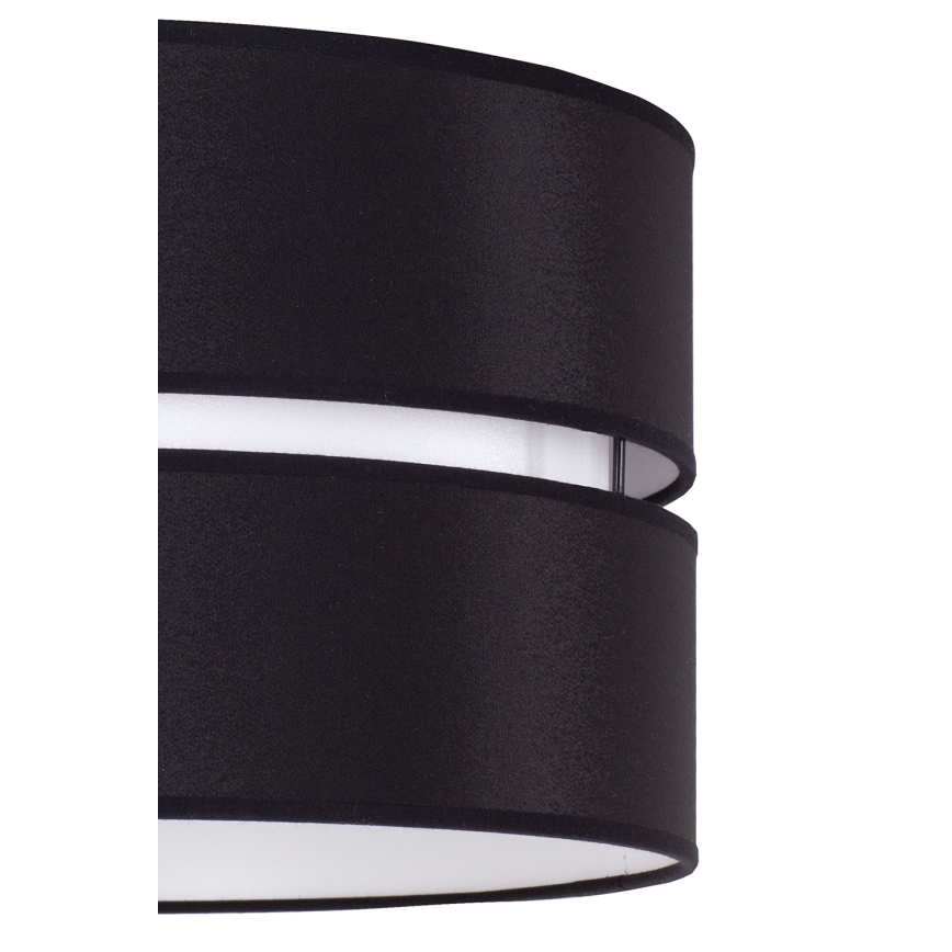 Duolla - Ljuskrona med textilsladd DUO 1xE27/15W/230V diameter 40 cm svart/vit