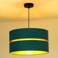 Duolla - Ljuskrona med textilsladd DUO 1xE27/15W/230V diameter 40 cm turkos/guld