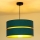 Duolla - Ljuskrona med textilsladd DUO 1xE27/15W/230V diameter 40 cm turkos/guld