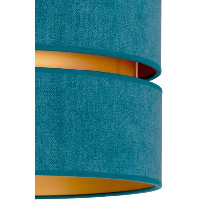 Duolla - Ljuskrona med textilsladd DUO 1xE27/15W/230V diameter 40 cm turkos/guld