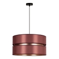 Duolla - Ljuskrona med textilsladd DUO 1xE27/15W/230V diameter 40 cm vinröd/guld