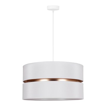Duolla - Ljuskrona med textilsladd DUO 1xE27/15W/230V diameter 40 cm vit/guld