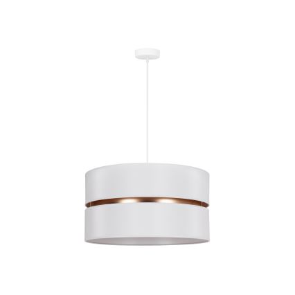 Duolla - Ljuskrona med textilsladd DUO 1xE27/15W/230V diameter 40 cm vit/guld