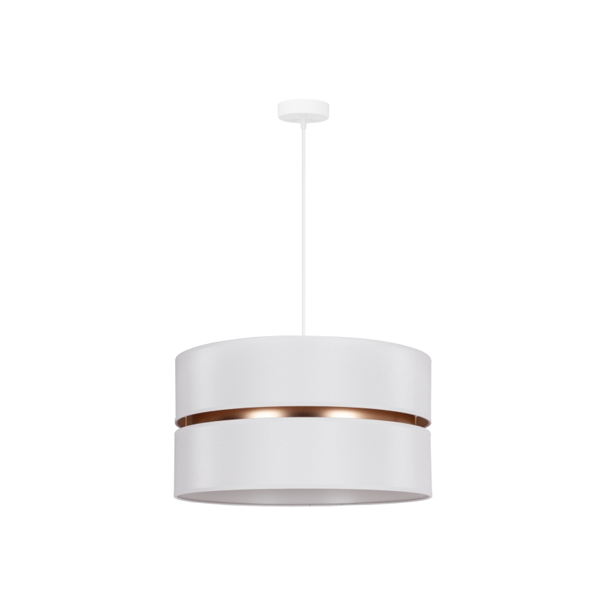 Duolla - Ljuskrona med textilsladd DUO 1xE27/15W/230V diameter 40 cm vit/guld