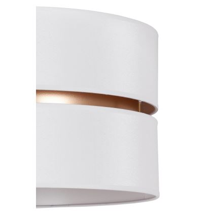 Duolla - Ljuskrona med textilsladd DUO 1xE27/15W/230V diameter 40 cm vit/guld