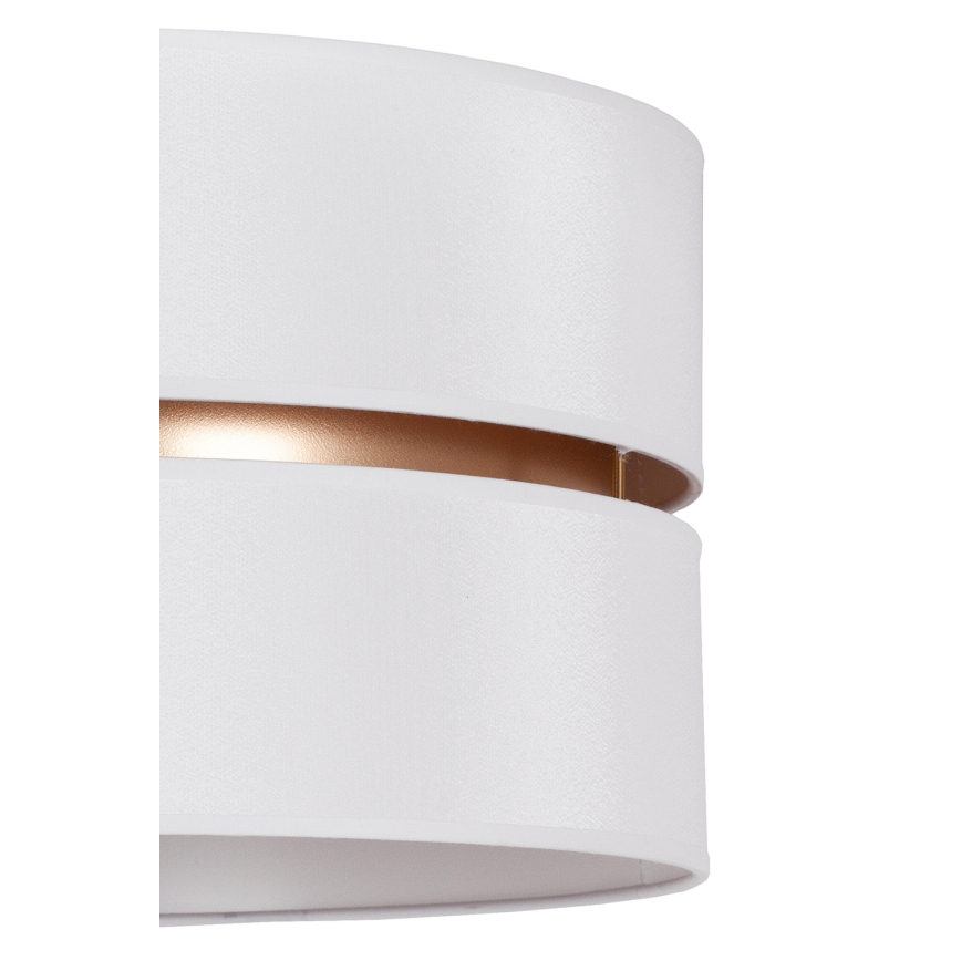 Duolla - Ljuskrona med textilsladd DUO 1xE27/15W/230V diameter 40 cm vit/guld