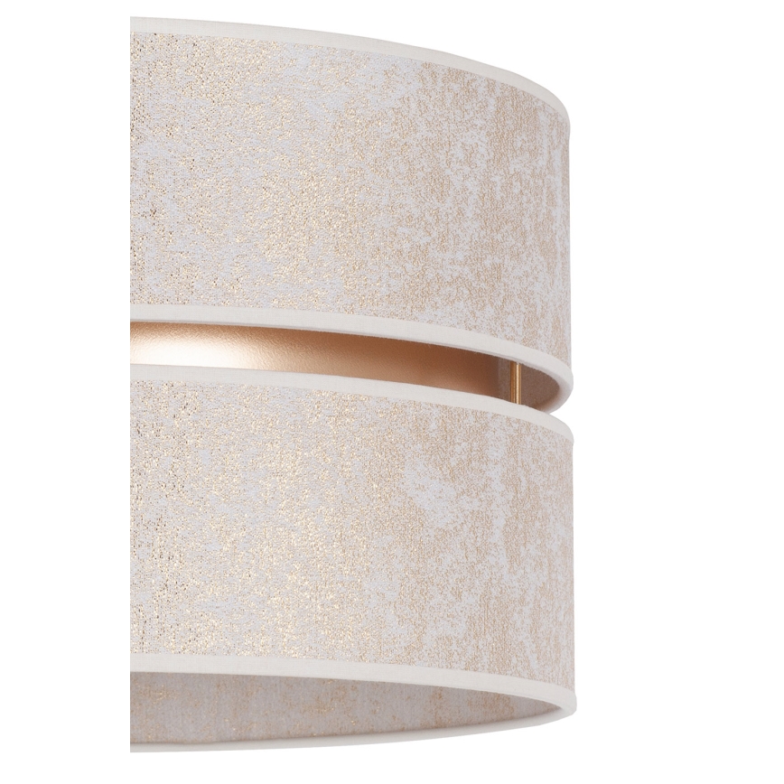 Duolla - Ljuskrona med textilsladd DUO 1xE27/15W/230V diameter 40 cm vit/guld