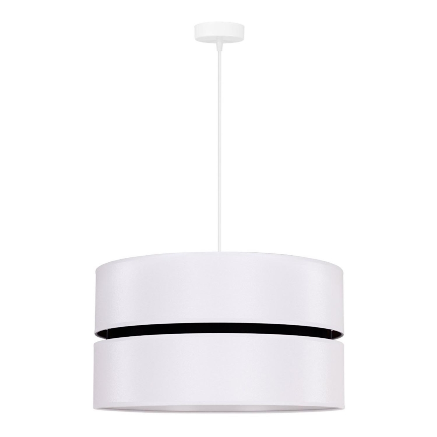 Duolla - Ljuskrona med textilsladd DUO 1xE27/15W/230V diameter 40 cm vit/svart