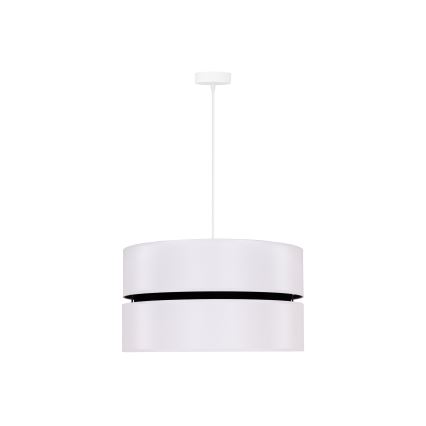 Duolla - Ljuskrona med textilsladd DUO 1xE27/15W/230V diameter 40 cm vit/svart