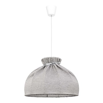 Duolla - Ljuskrona med textilsladd ECO 1xE27/40W/230V diameter 38 cm grå