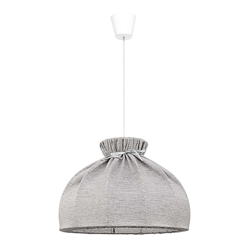 Duolla - Ljuskrona med textilsladd ECO 1xE27/40W/230V diameter 38 cm grå