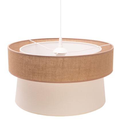 Duolla - Ljuskrona med textilsladd ETNIC 1xE27/40W/230V diameter 45 cm grädde/beige