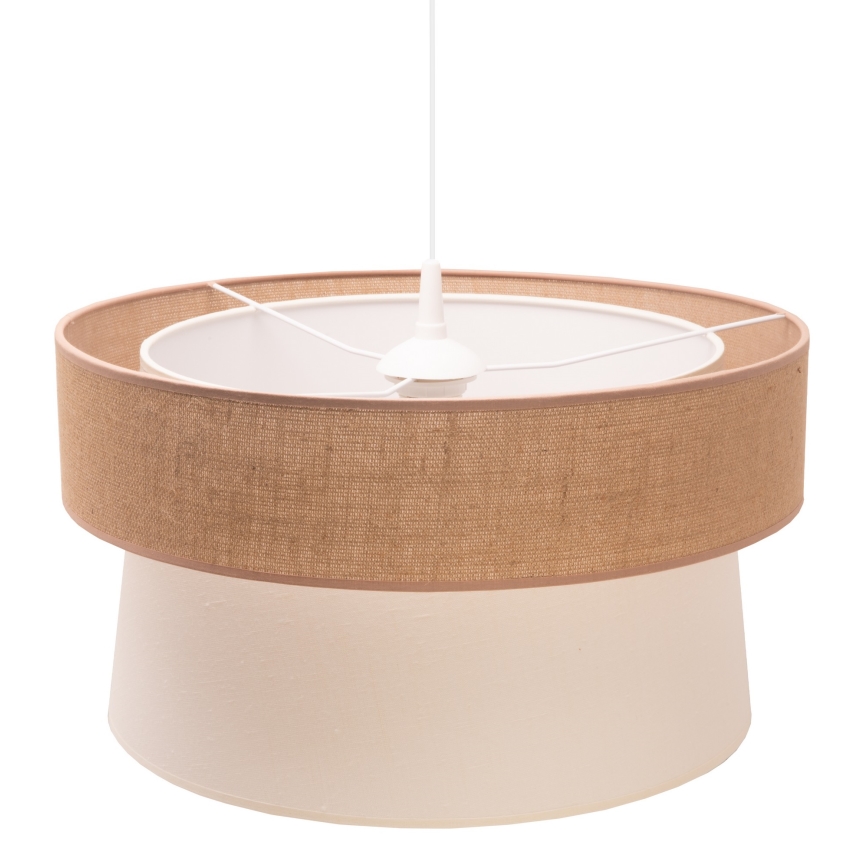 Duolla - Ljuskrona med textilsladd ETNIC 1xE27/40W/230V diameter 45 cm grädde/beige