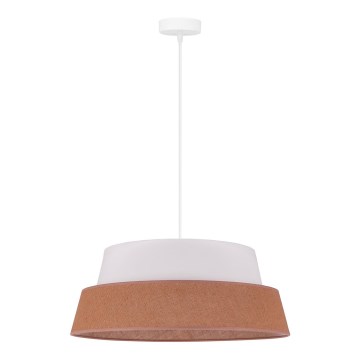 Duolla - Ljuskrona med textilsladd GALAXY 1xE27/15W/230V diameter 50 cm brun/vit