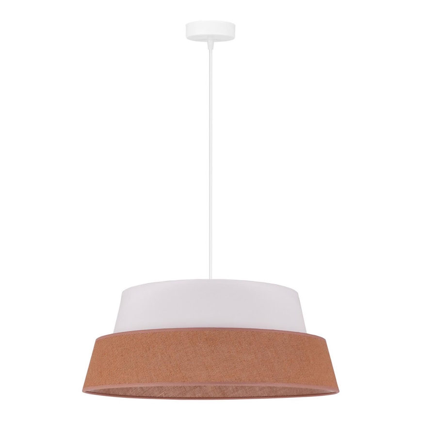 Duolla - Ljuskrona med textilsladd GALAXY 1xE27/15W/230V diameter 50 cm brun/vit