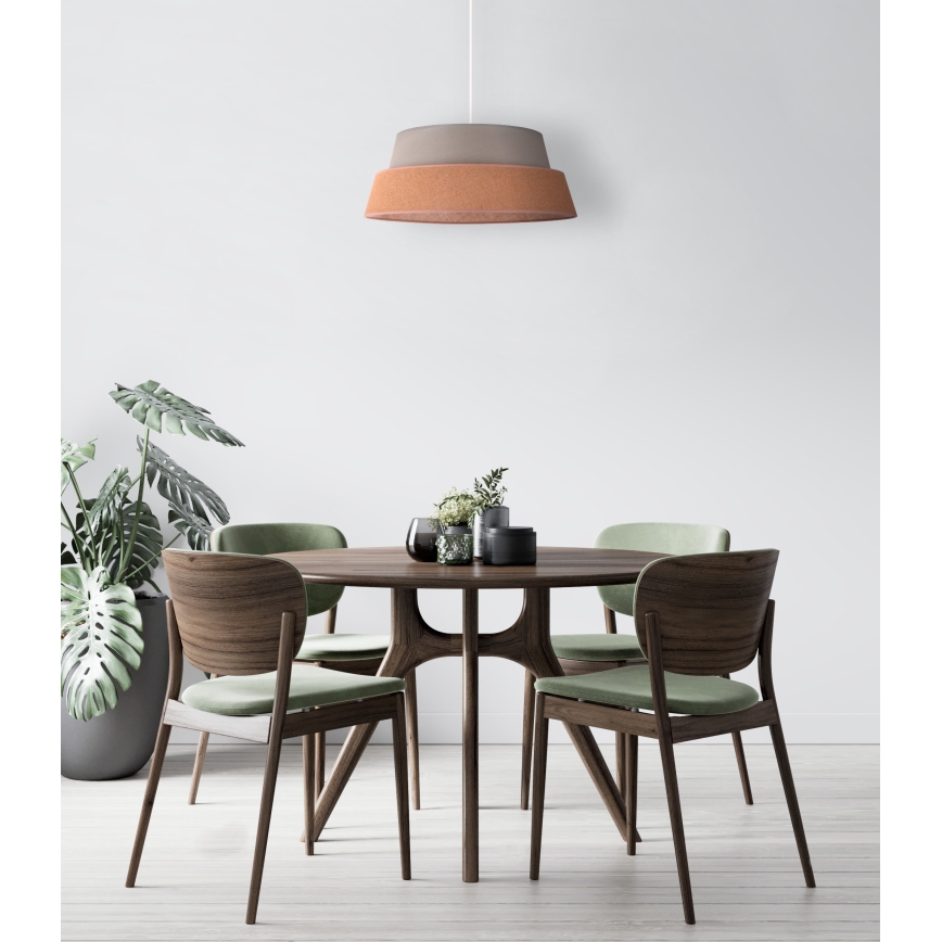 Duolla - Ljuskrona med textilsladd GALAXY 1xE27/40W/230V diameter 50 cm grå/brun