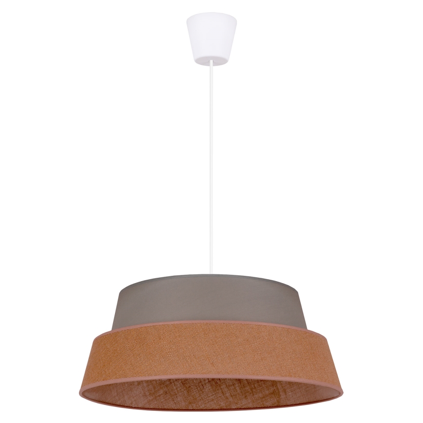 Duolla - Ljuskrona med textilsladd GALAXY 1xE27/40W/230V diameter 50 cm grå/brun