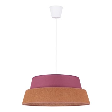 Duolla - Ljuskrona med textilsladd GALAXY 1xE27/40W/230V diameter 50 cm rosa