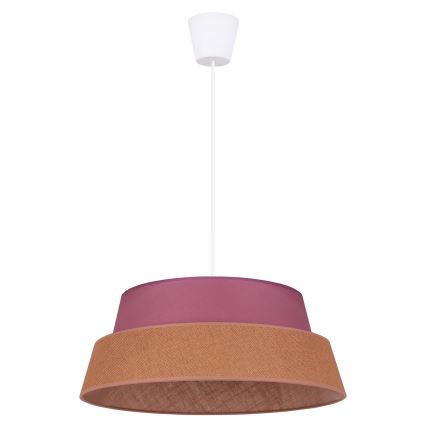 Duolla - Ljuskrona med textilsladd GALAXY 1xE27/40W/230V diameter 50 cm rosa