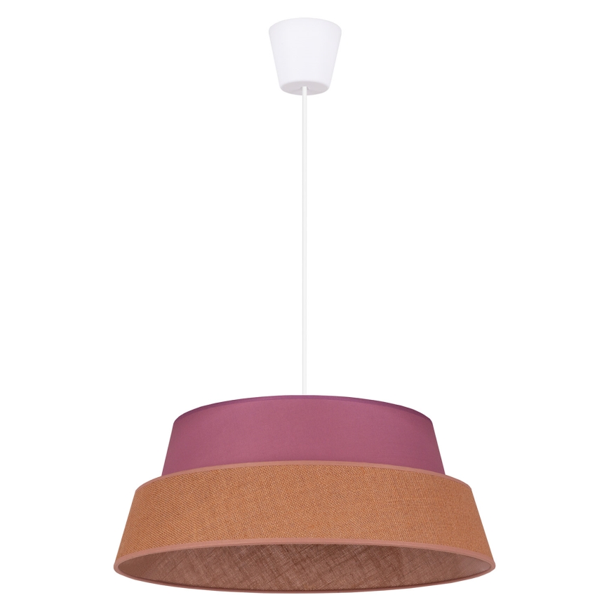 Duolla - Ljuskrona med textilsladd GALAXY 1xE27/40W/230V diameter 50 cm rosa