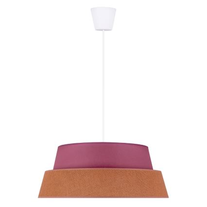 Duolla - Ljuskrona med textilsladd GALAXY 1xE27/40W/230V diameter 50 cm rosa