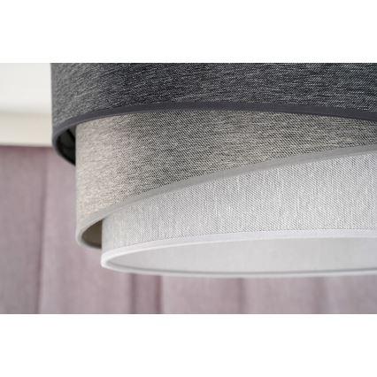 Duolla - Ljuskrona med textilsladd KOBO 1xE27/15W/230V diameter 45 cm antracit/grå/vit