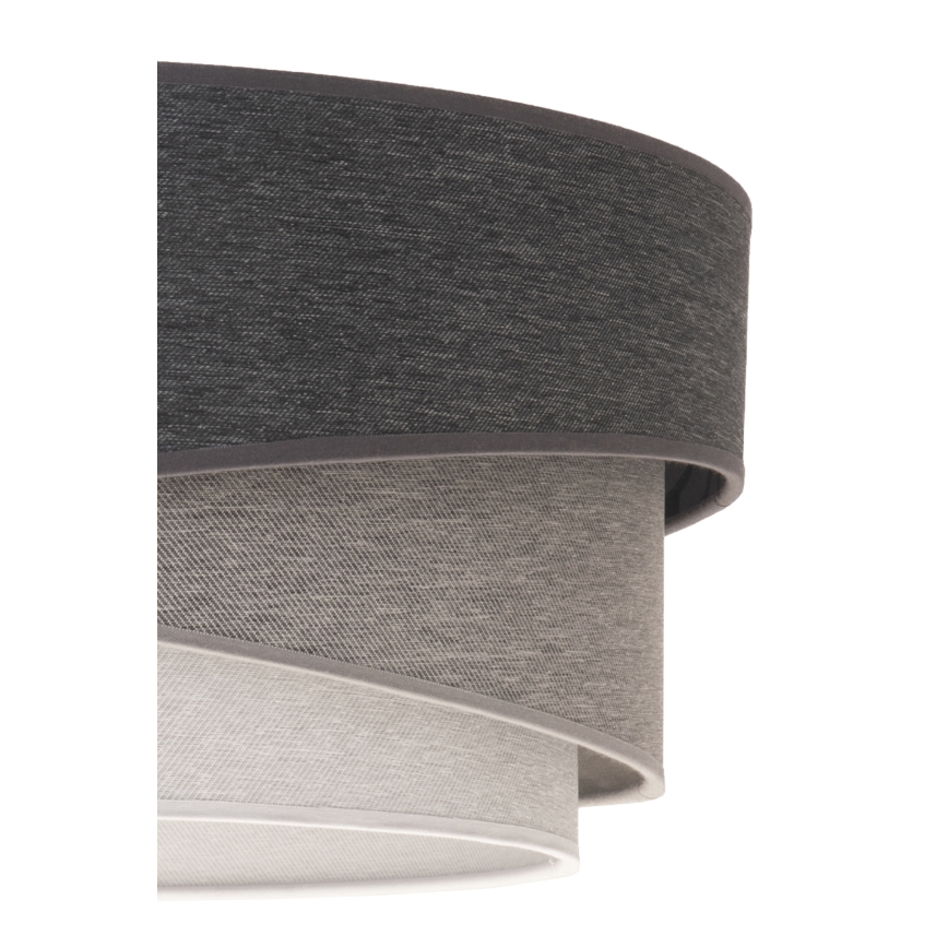 Duolla - Ljuskrona med textilsladd KOBO 1xE27/15W/230V diameter 45 cm antracit/grå/vit