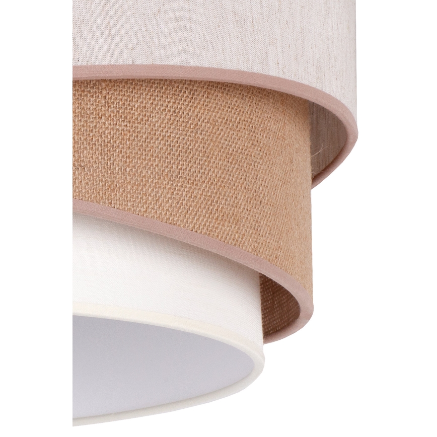 Duolla - Ljuskrona med textilsladd KOBO 1xE27/15W/230V diameter 45 cm beige/brun/vit