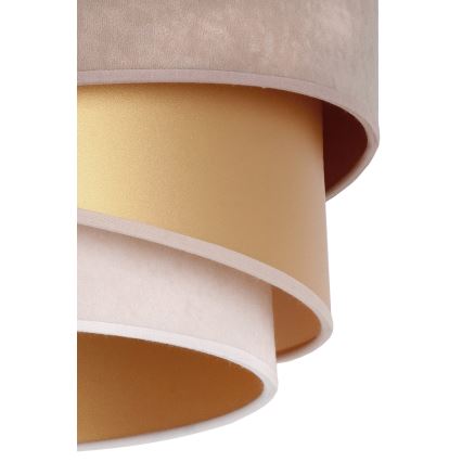 Duolla - Ljuskrona med textilsladd KOBO 1xE27/15W/230V diameter 45 cm beige/guld/grädde