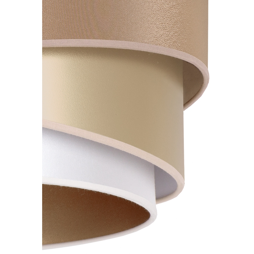 Duolla - Ljuskrona med textilsladd KOBO 1xE27/15W/230V diameter 45 cm beige/guld/vit