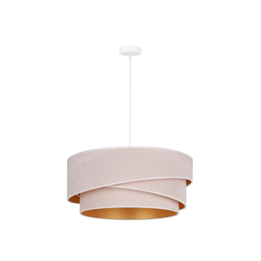 Duolla - Ljuskrona med textilsladd KOBO 1xE27/15W/230V diameter 45 cm grädde/guld