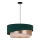 Duolla - Ljuskrona med textilsladd KOBO 1xE27/15W/230V diameter 45 cm grön/Roséguld/grädde
