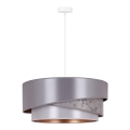 Duolla - Ljuskrona med textilsladd KOBO 1xE27/15W/230V diameter 45 cm silver/guld