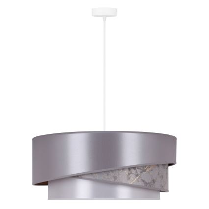 Duolla - Ljuskrona med textilsladd KOBO 1xE27/15W/230V diameter 45 cm silver/guld