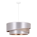 Duolla - Ljuskrona med textilsladd KOBO 1xE27/15W/230V diameter 45 cm silver/guld