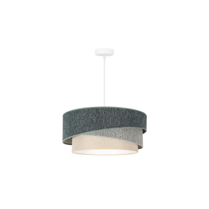 Duolla - Ljuskrona med textilsladd KOBO ECO RECYCLING 1xE27/15W/230V diameter 45 cm grön/grå/grädde