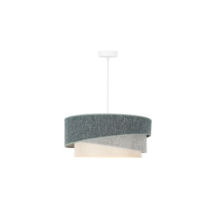 Duolla - Ljuskrona med textilsladd KOBO ECO RECYCLING 1xE27/15W/230V diameter 45 cm grön/grå/grädde