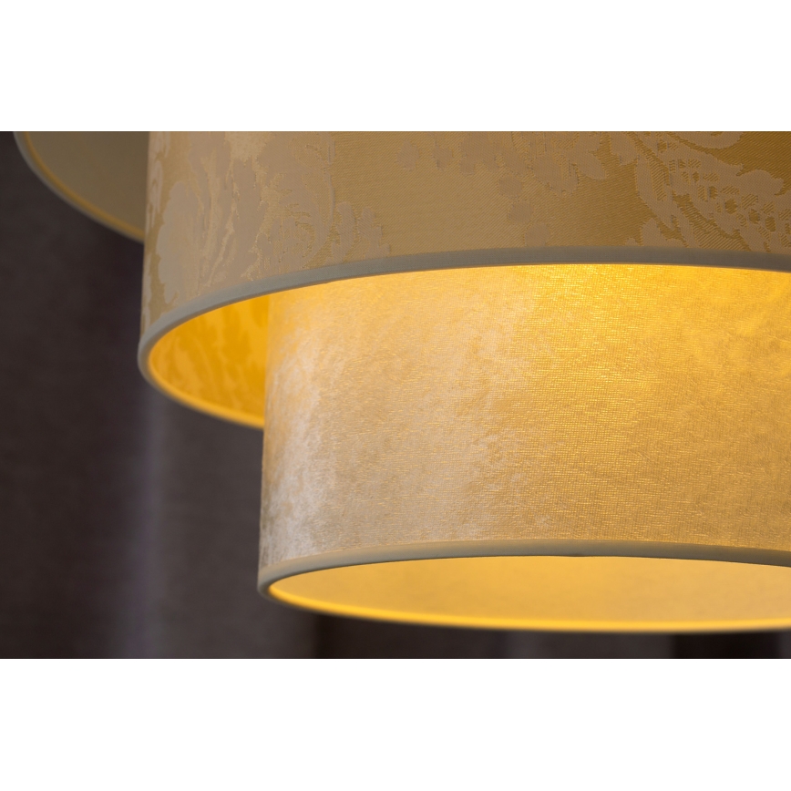 Duolla - Ljuskrona med textilsladd LUNETA 1xE27/40W/230V diameter 45 cm grädde