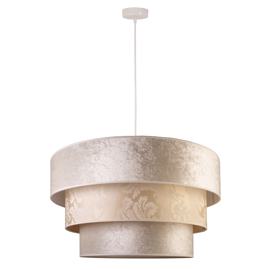 Duolla - Ljuskrona med textilsladd LUNETA 1xE27/40W/230V diameter 45 cm grädde