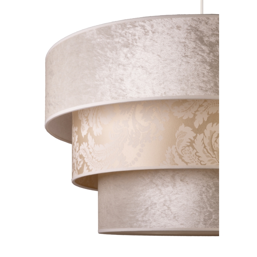 Duolla - Ljuskrona med textilsladd LUNETA 1xE27/40W/230V diameter 45 cm grädde