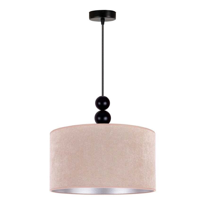 Duolla - Ljuskrona med textilsladd LYON 1xE27/15W/230V diameter 40 cm beige