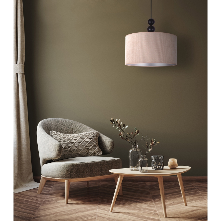 Duolla - Ljuskrona med textilsladd LYON 1xE27/15W/230V diameter 40 cm beige