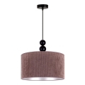 Duolla - Ljuskrona med textilsladd LYON 1xE27/15W/230V diameter 40 cm brun