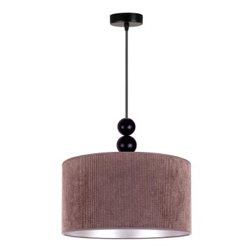 Duolla - Ljuskrona med textilsladd LYON 1xE27/15W/230V diameter 40 cm brun
