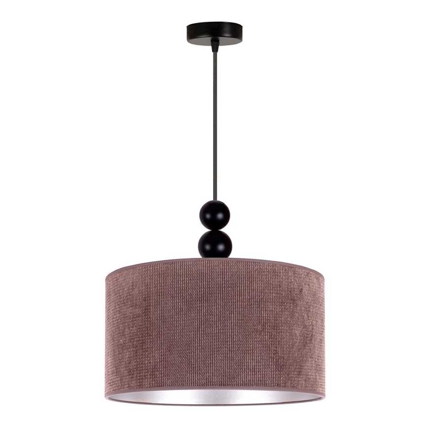 Duolla - Ljuskrona med textilsladd LYON 1xE27/15W/230V diameter 40 cm brun