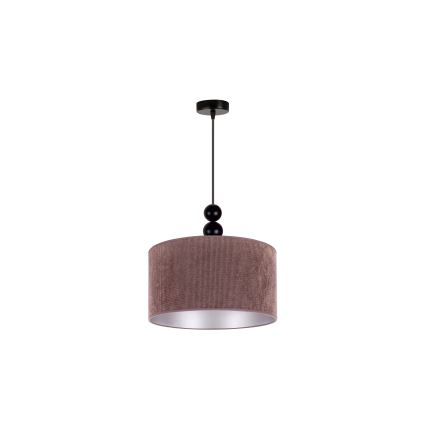 Duolla - Ljuskrona med textilsladd LYON 1xE27/15W/230V diameter 40 cm brun